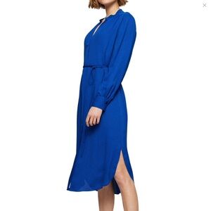 HUGO BOSS Tie-Waist Side-Slit Midi Dress Size 40 euro (size 8 US)